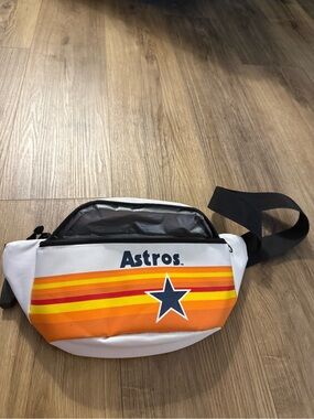 Retro Stripe White & Orange Waist Bag